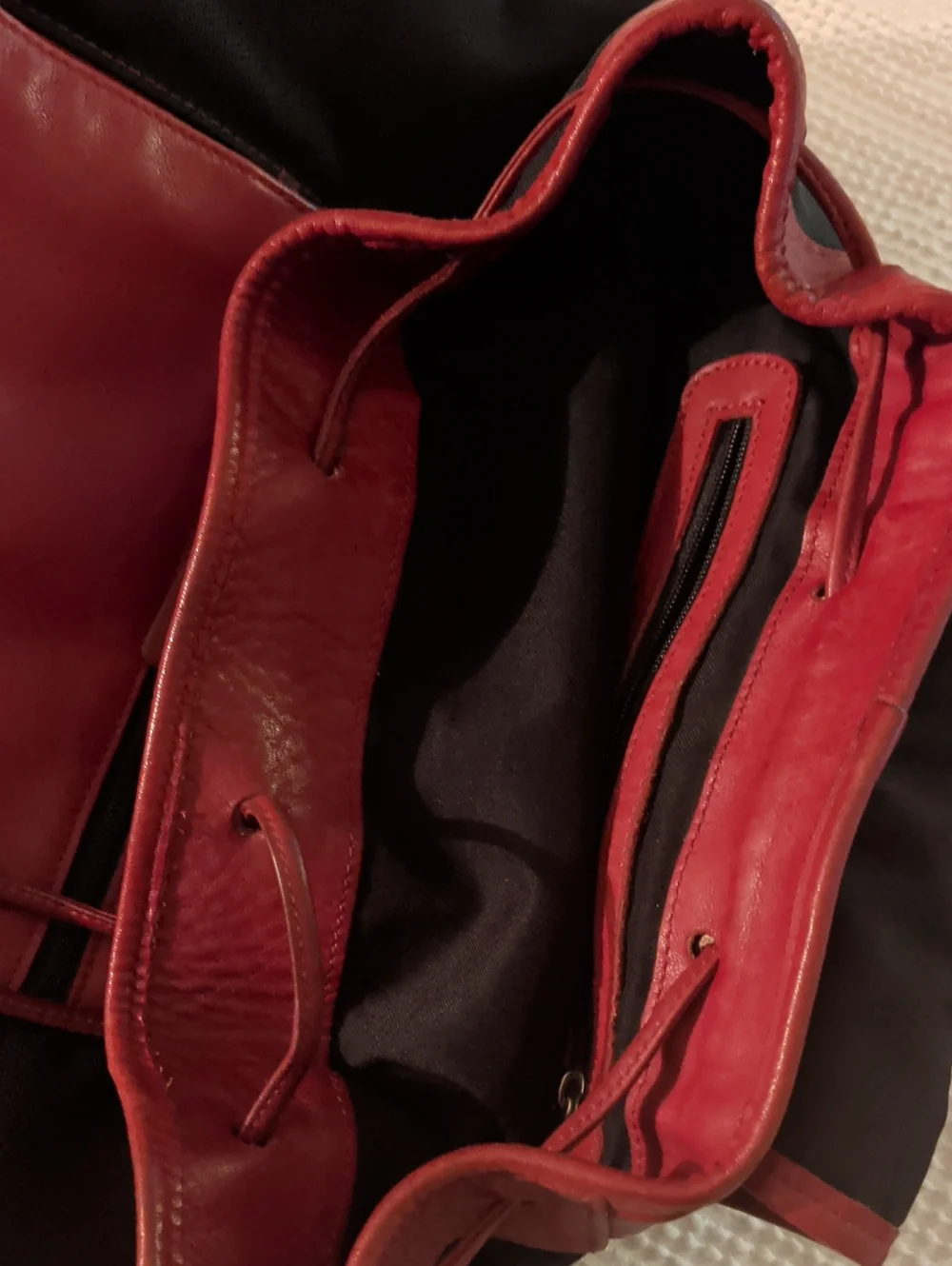 Coach Red Leather & Black Canvas Backpack - Stylish Everyday Bag